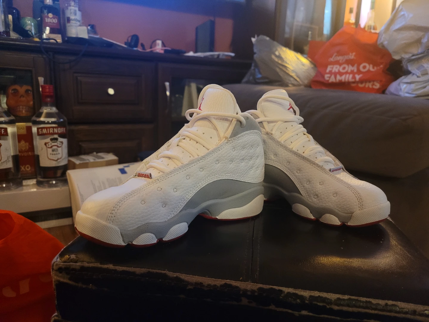 Children's Air Jordan 13 White Grey Red - photo 5
