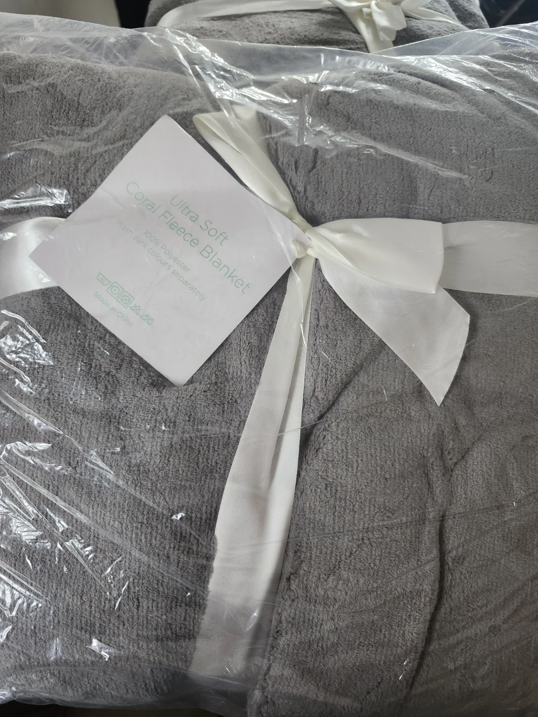 Grey Ultra Soft Coral Fleece Blanket