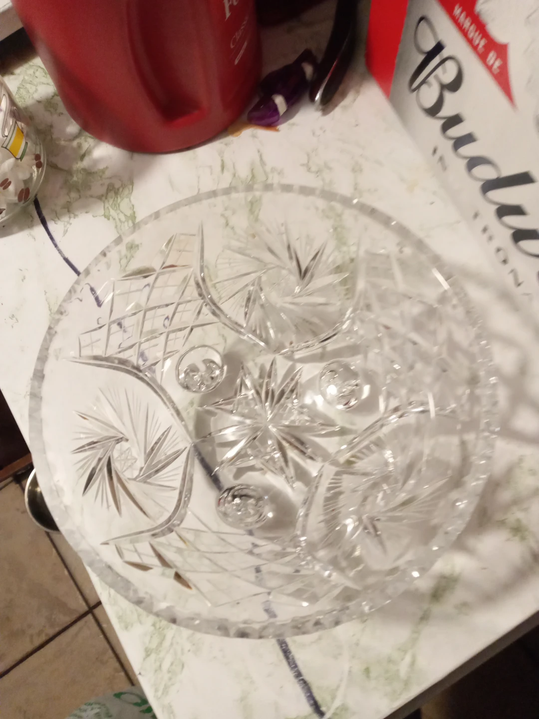 Crystal Cut Glass Fruit Bowl