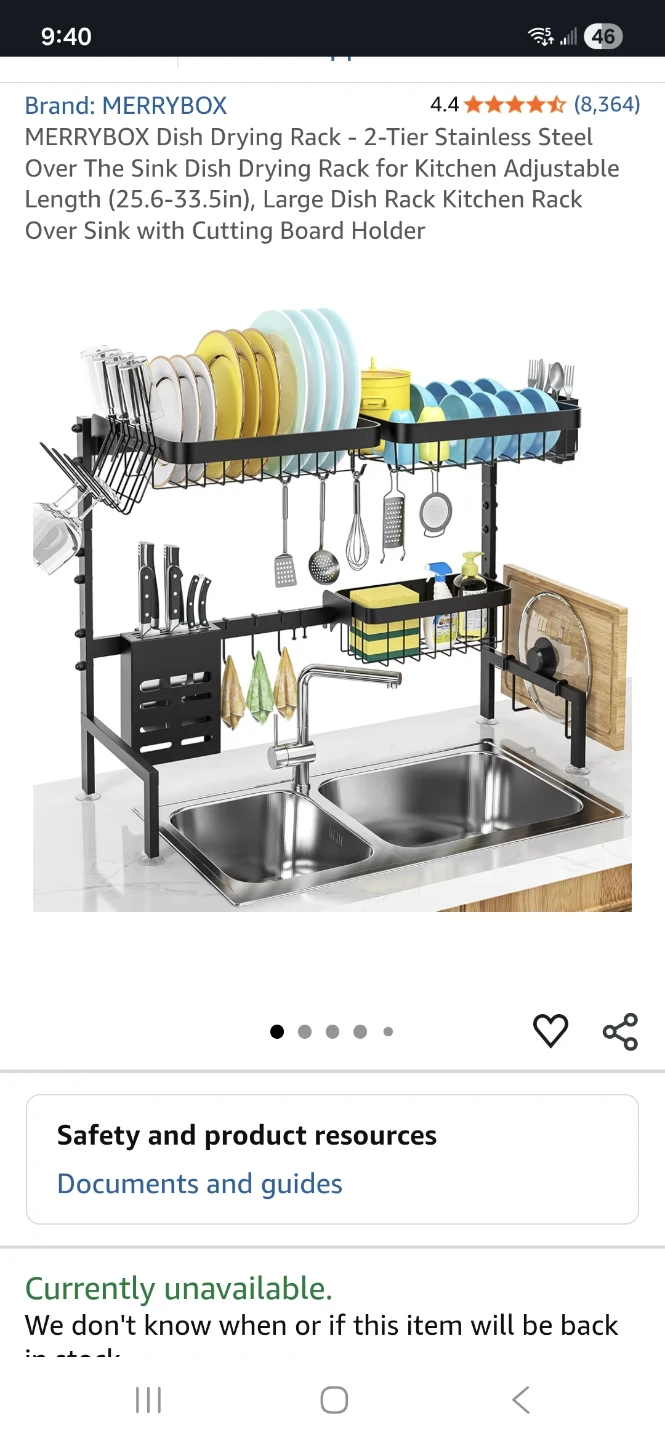 MERRYBOX 2-Tier Stainless Steel Over The Sink Dish Drying Rack