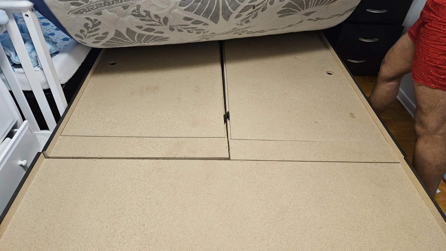 Moving sale - Dark brown bed with ample storage with night stand - photo 4