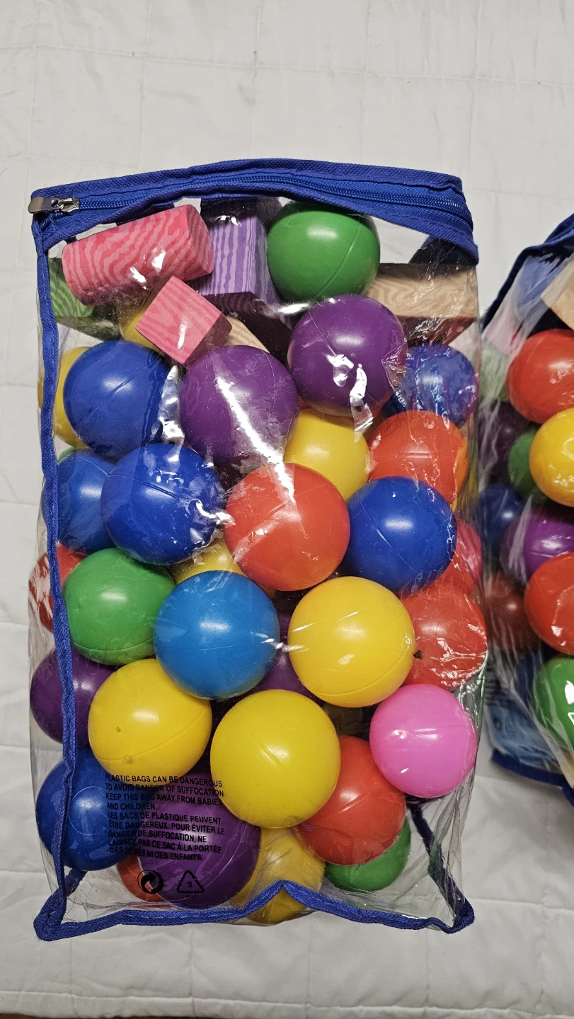 2 Bags of colourful plastic balls and soft blocks - photo 3