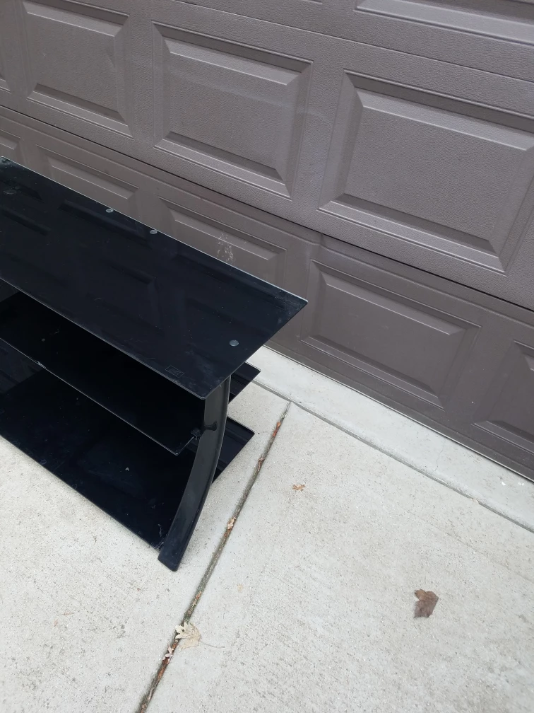 Black 3-Tier Glass Media Stand - photo 3