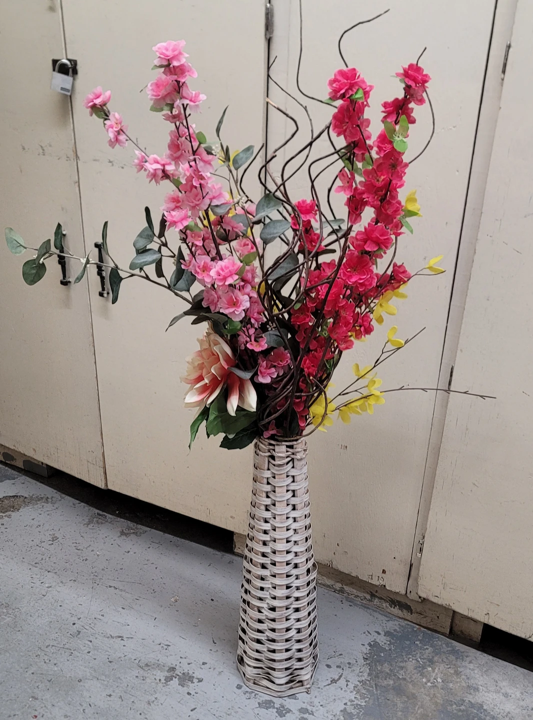 Decorative Floral Arrangement with Woven Vase - photo 2