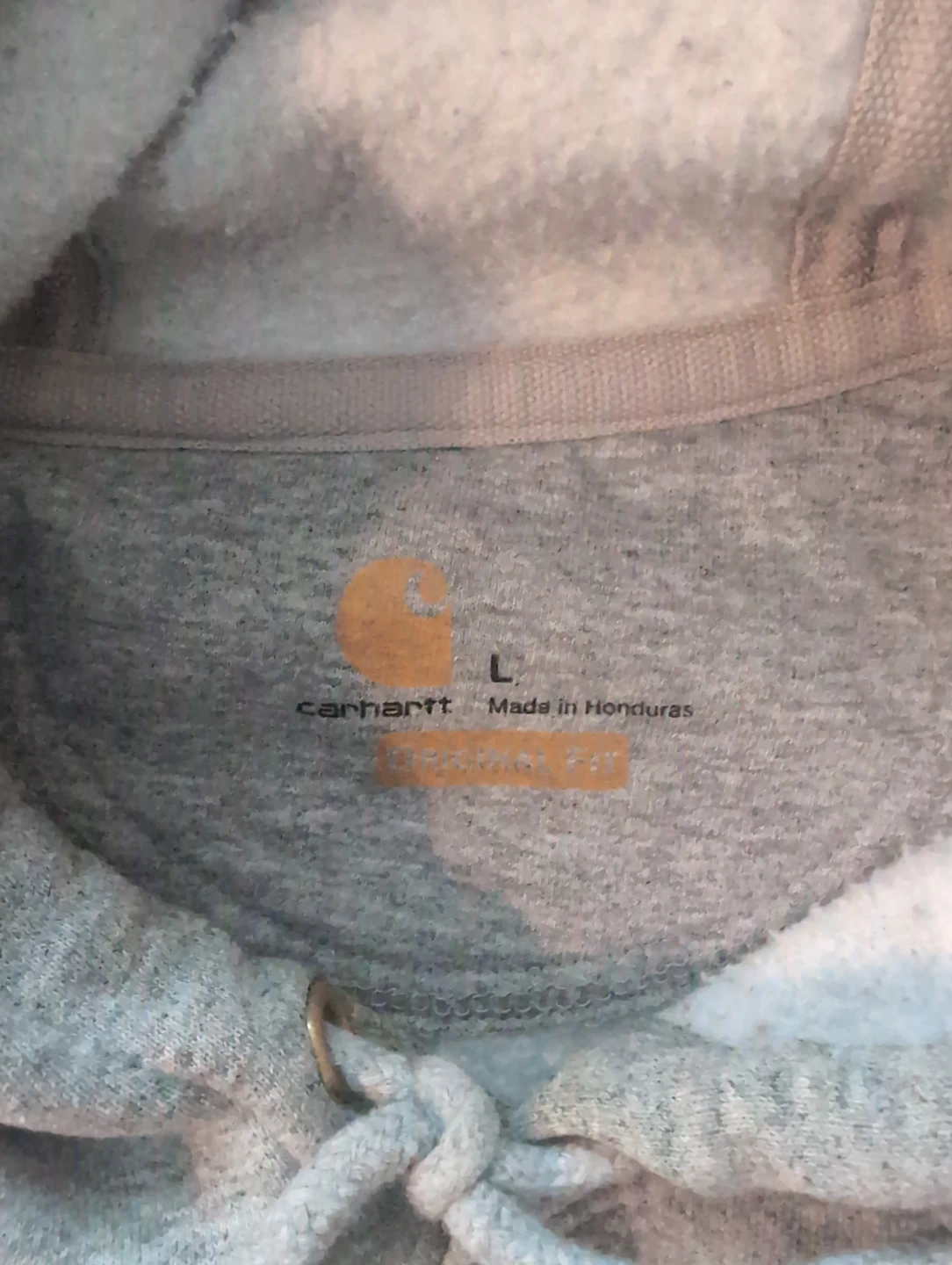 Carhartt Grey Hooded Sweatshirt - Size L