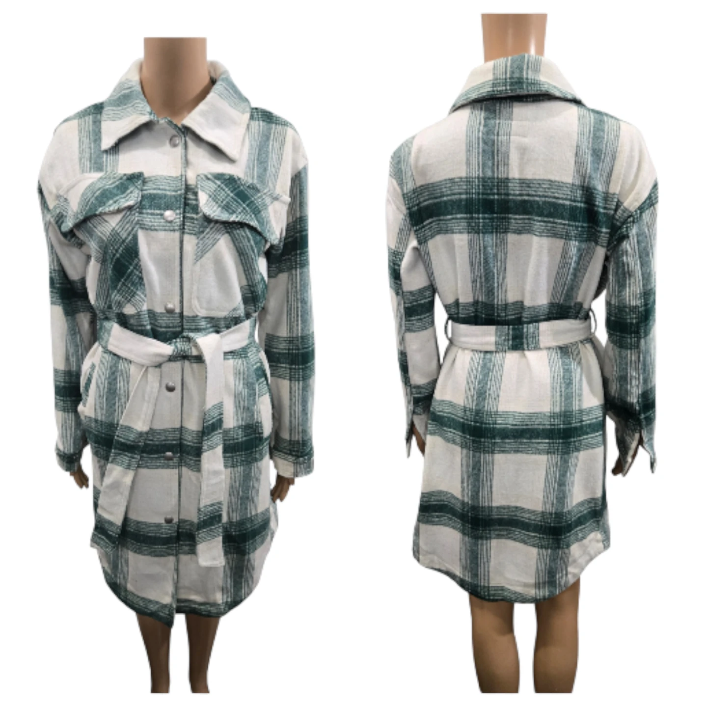 Avec Les Filles Longline Overshirt Check Coat Size M - photo 5
