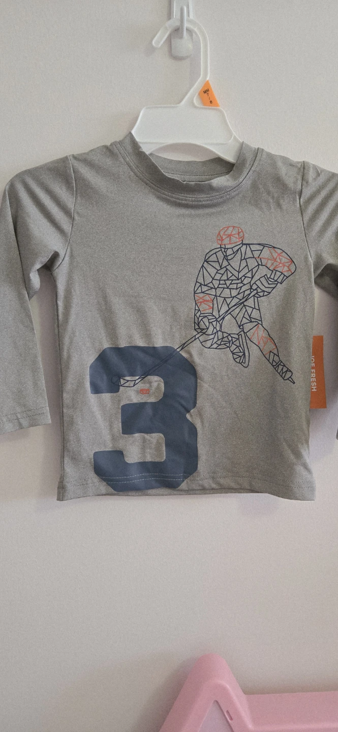 Joe Fresh Toddler Boys Size 2 Long Sleeve Hockey T-Shirt