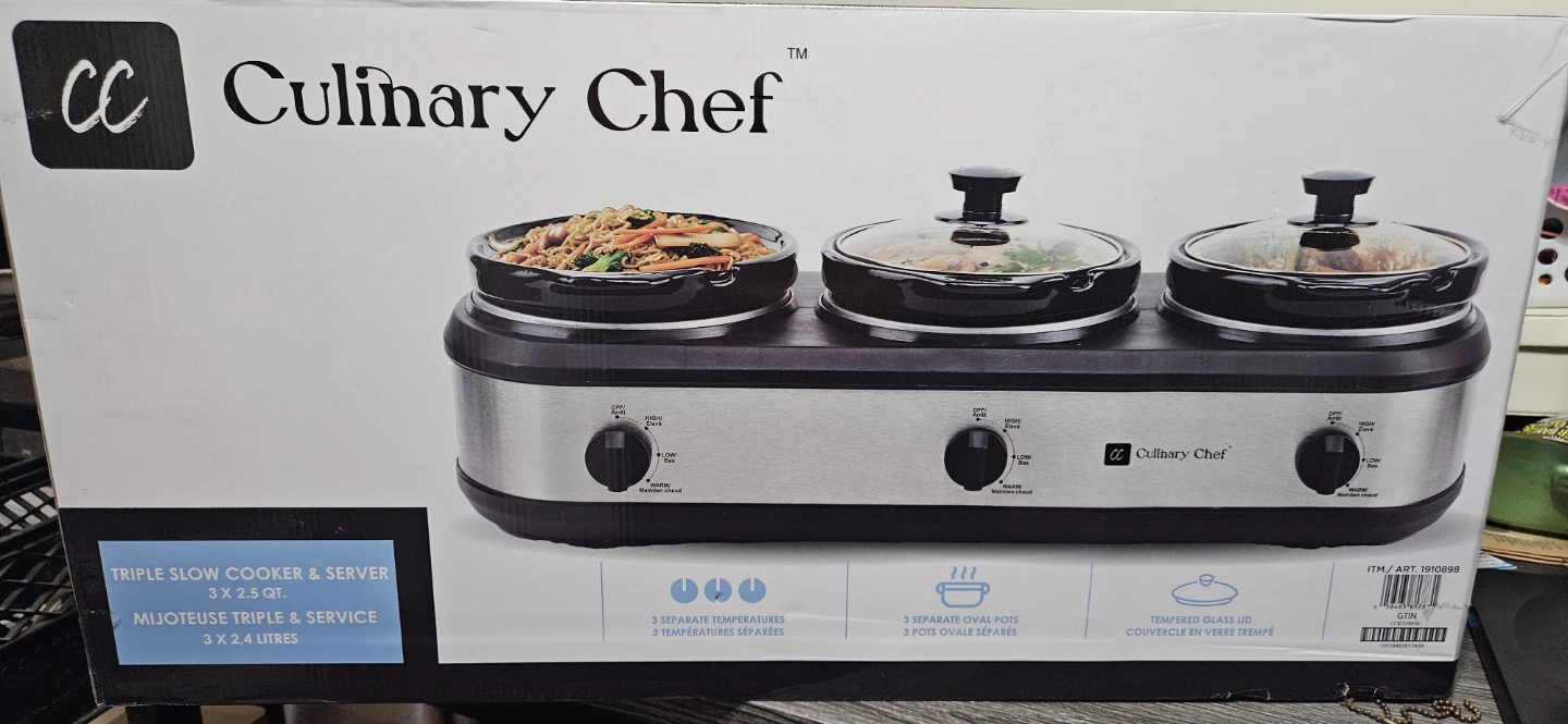 Culinary Chef Triple Slow Cooker & Server