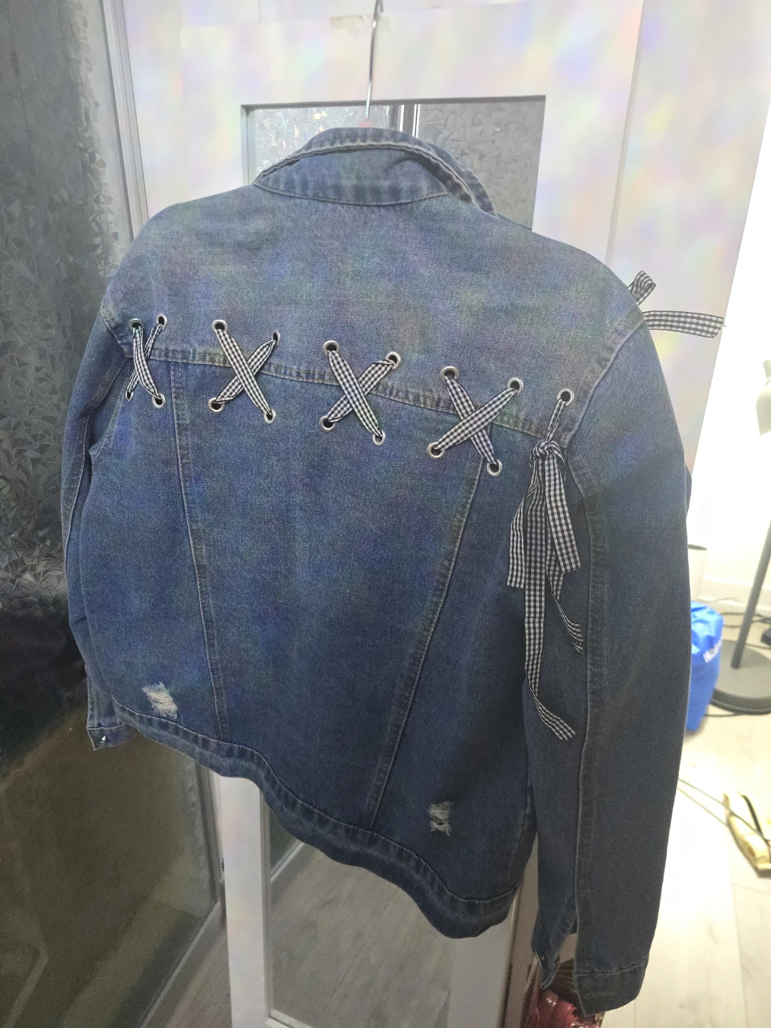 MOCOLOCO Denim Jacket with Ribbon Lacing - photo 3