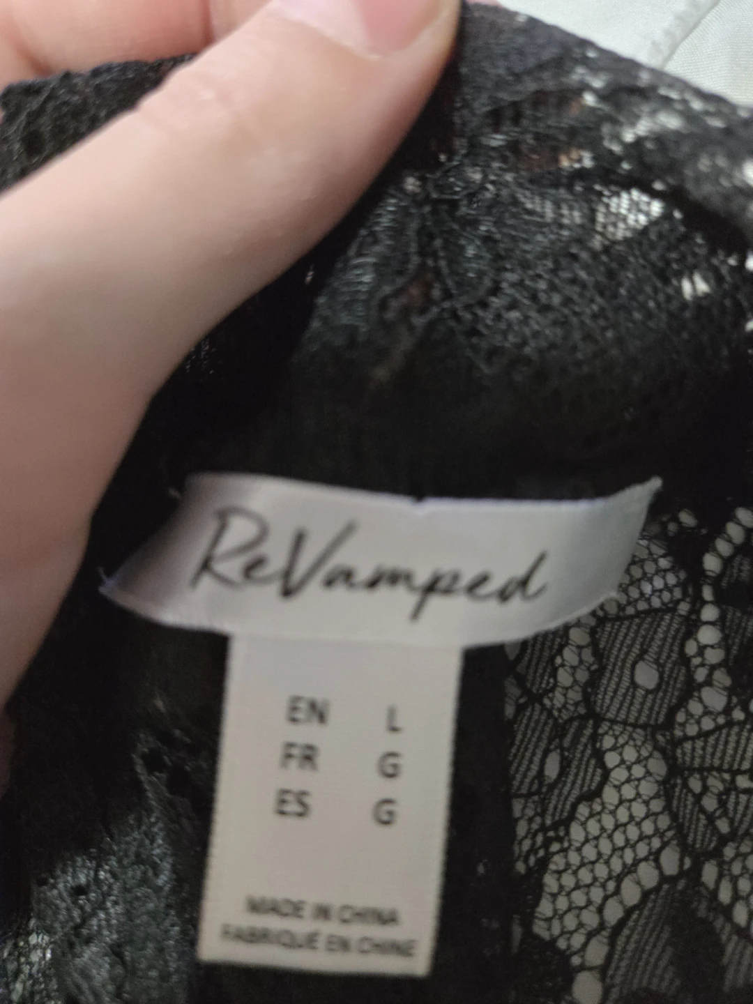 ReVamped Black Lace Peplum Top - Size L - photo 3