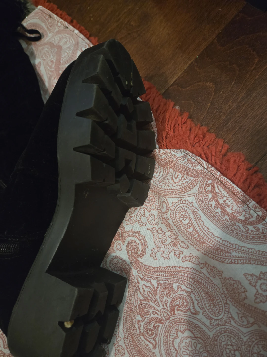 Black Faux Suede Fur Trim Boots - photo 3