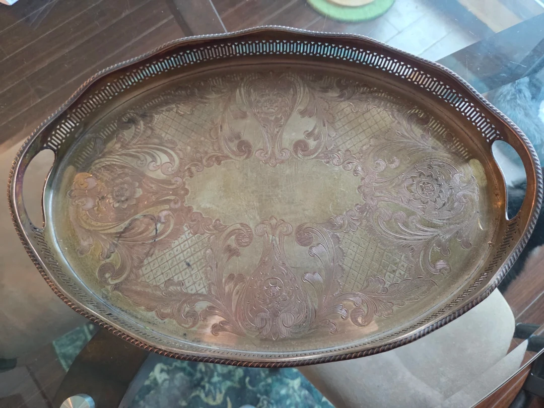 Engraved Copper Serving Tray