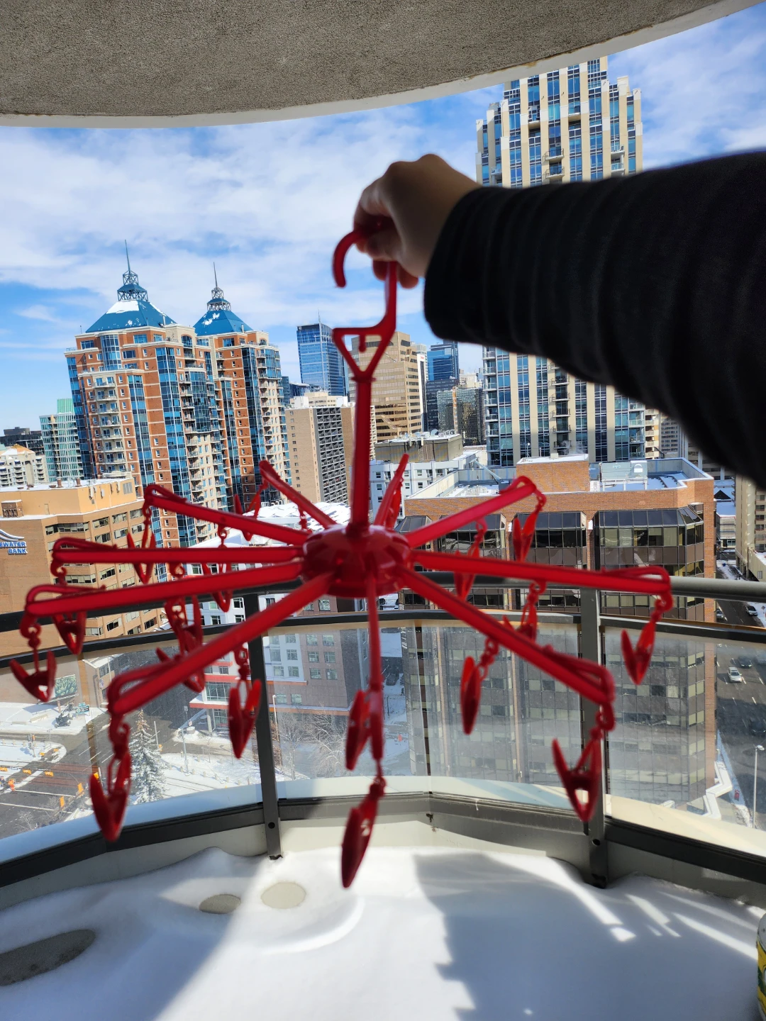 2 of the Red Folding Clothes Drying Hanger with Clips - photo 2