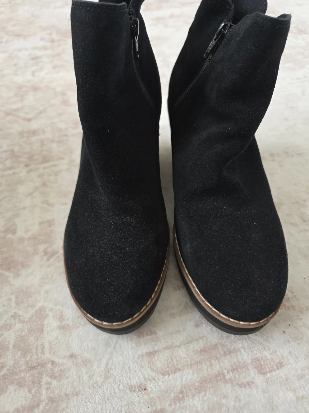 Easy Spirit Black Suede Wedge Ankle Boots