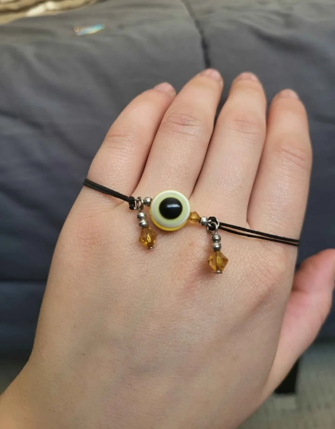Evil Eye Bracelet with Yellow Beads