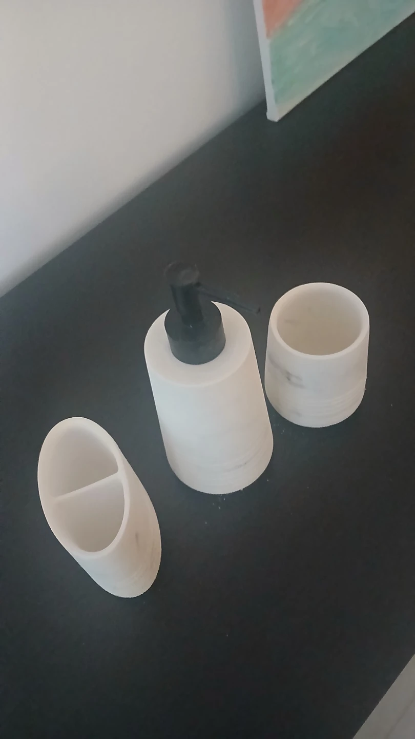 3-Piece Bathroom Set - Soap Dispenser, Toothbrush Holder, Cup - photo 3