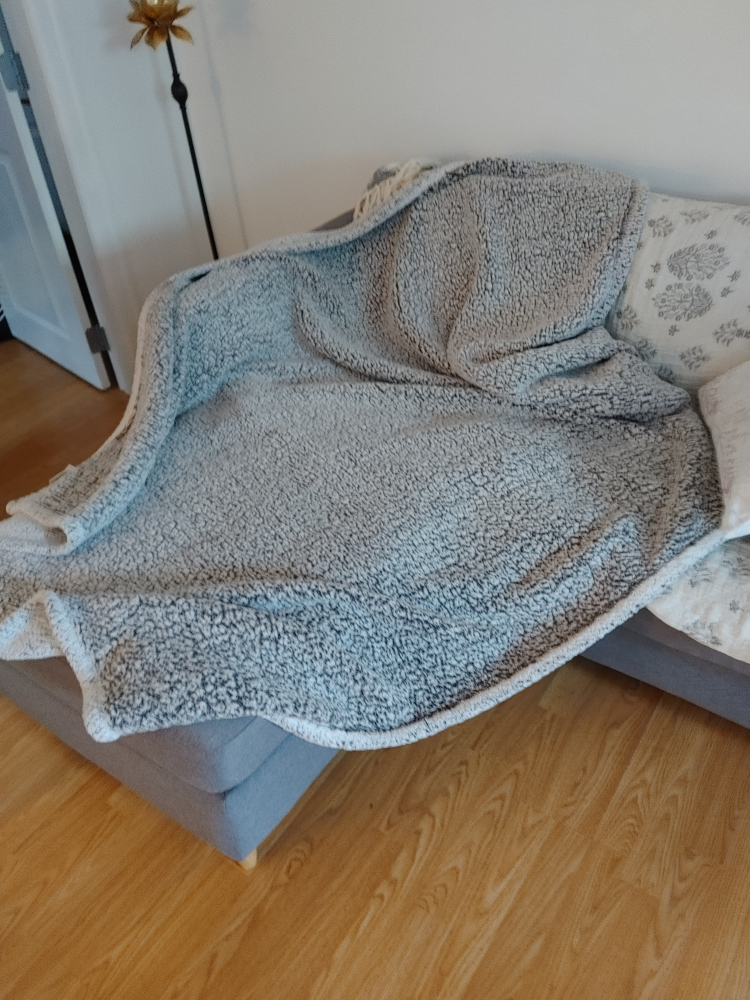 Sherpa Fleece Throw Blanket - Grey