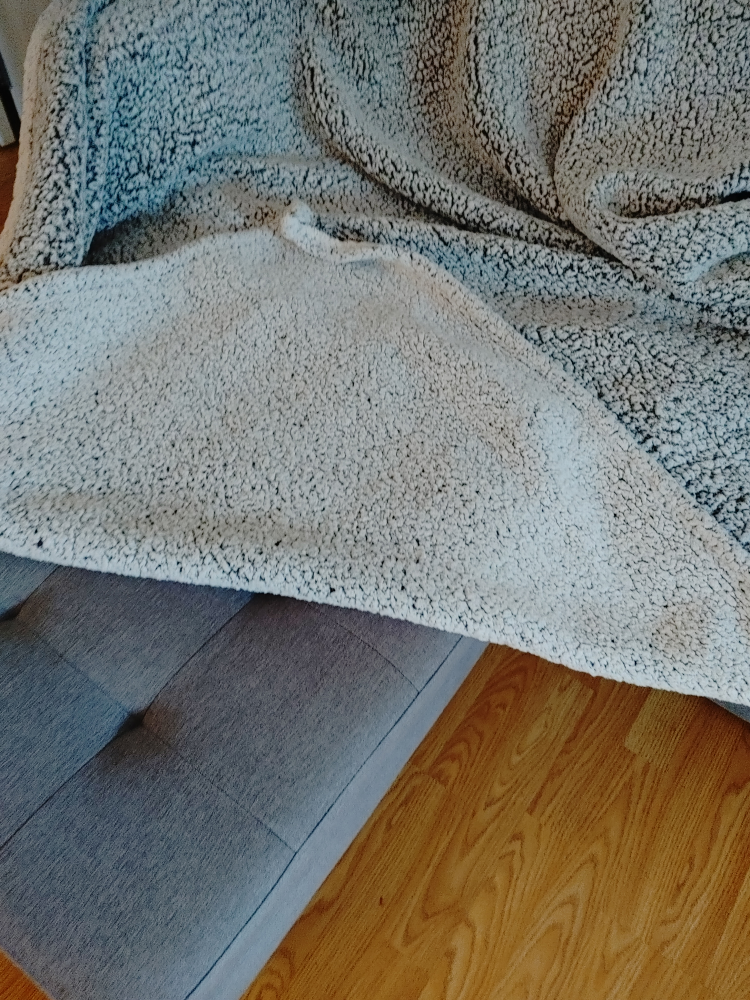 Sherpa Fleece Throw Blanket - Grey - photo 2