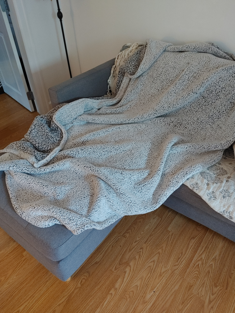Sherpa Fleece Throw Blanket - Grey - photo 3
