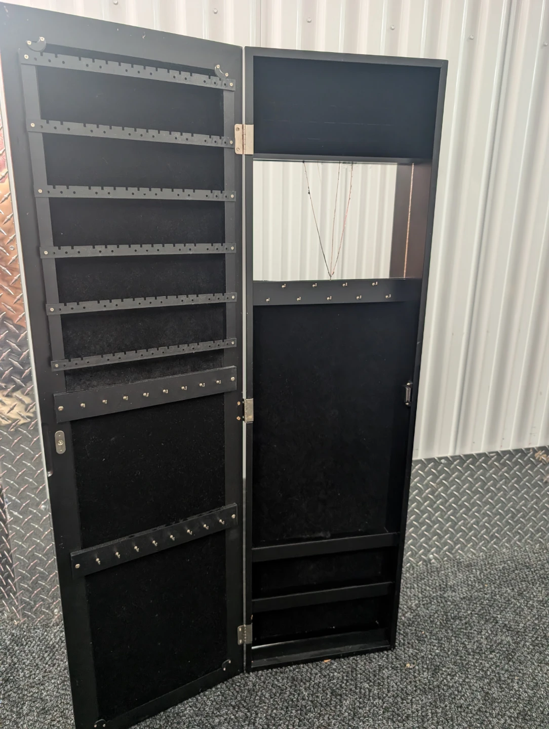 Black Standing Jewelry Armoire Mirror - photo 2