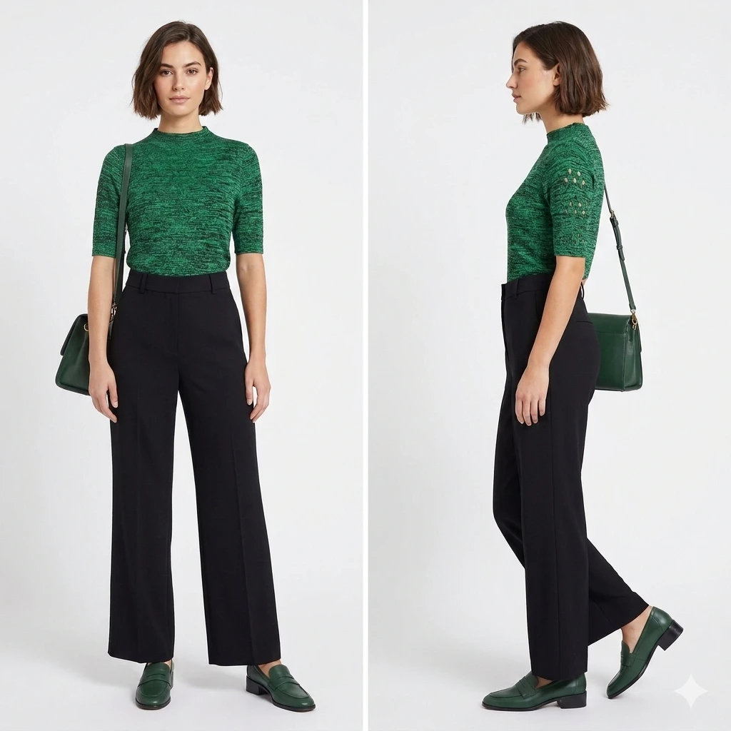Sandro Dye Mock Neck Knit Top Eyelet Sleeve Detail Size 6-8 - photo 3