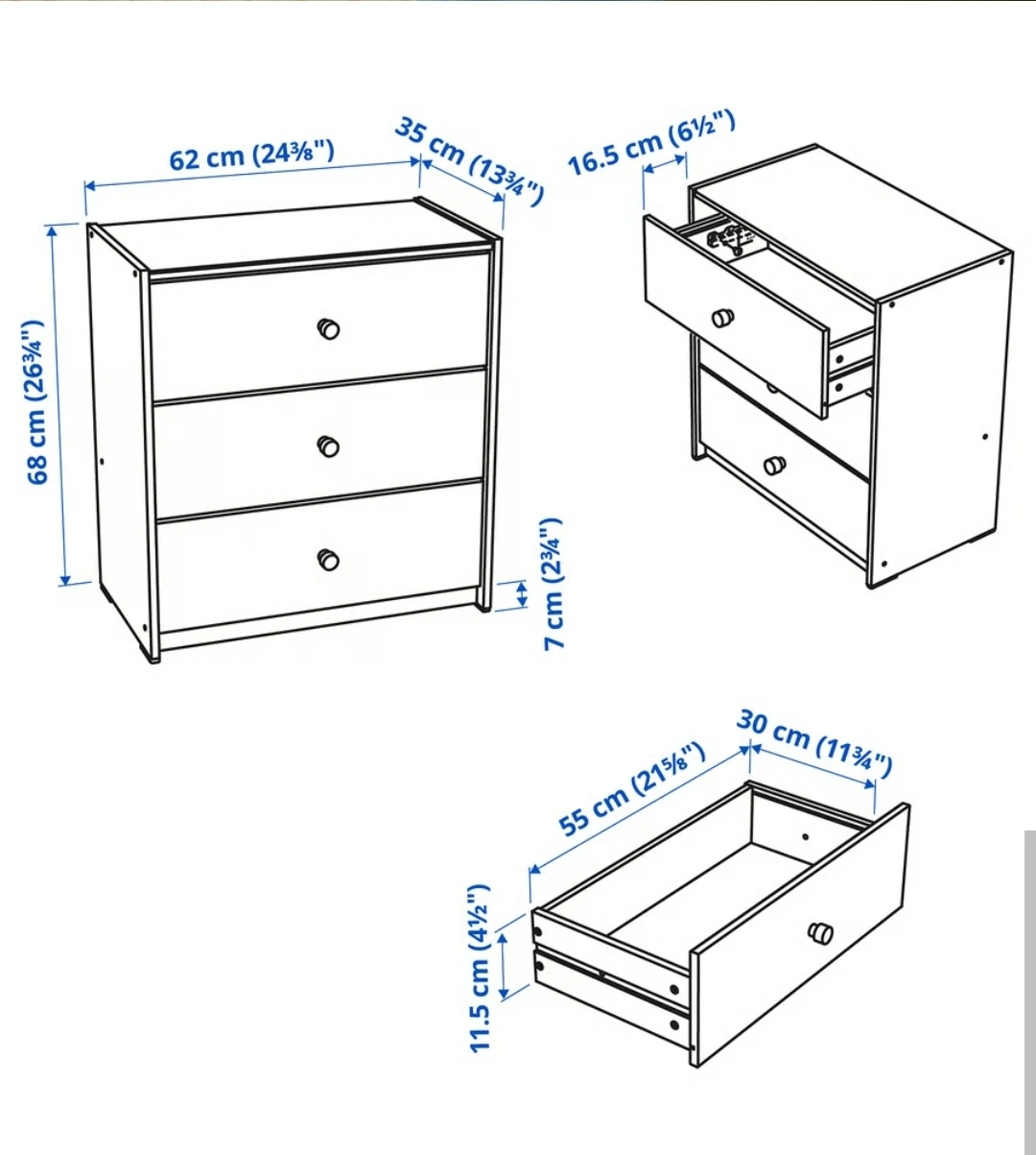 Ikea Tarva 3 Drawer Dresser - photo 2