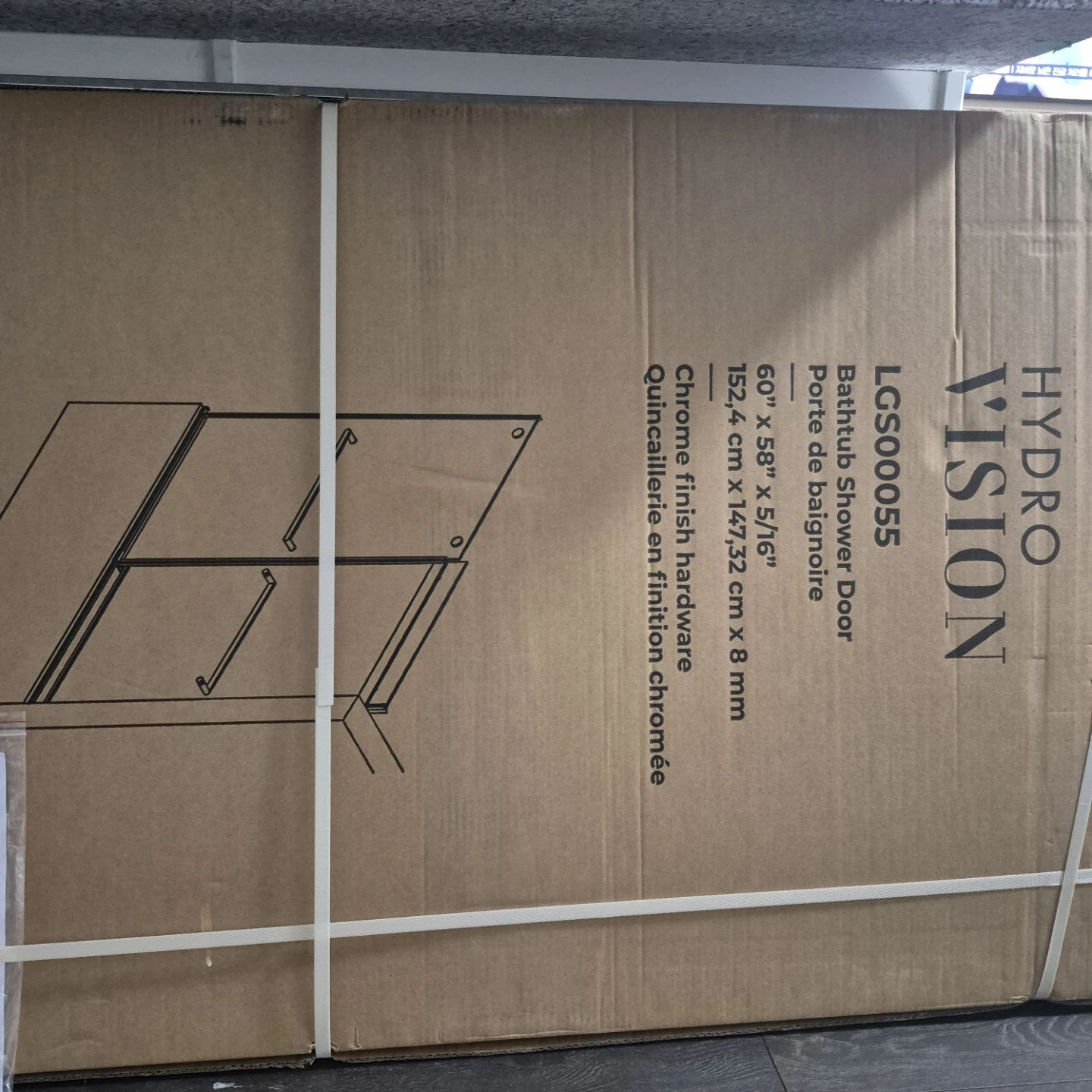 Hydro Vision LGS00055 Bathtub Shower Door 60" x 58" Chrome