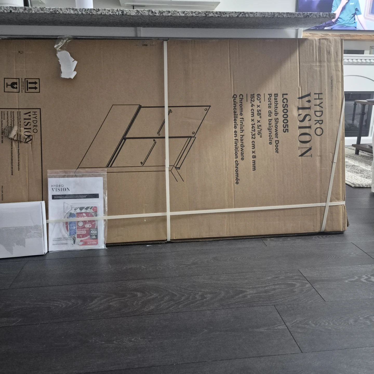 Hydro Vision LGS00055 Bathtub Shower Door 60" x 58" Chrome - photo 2