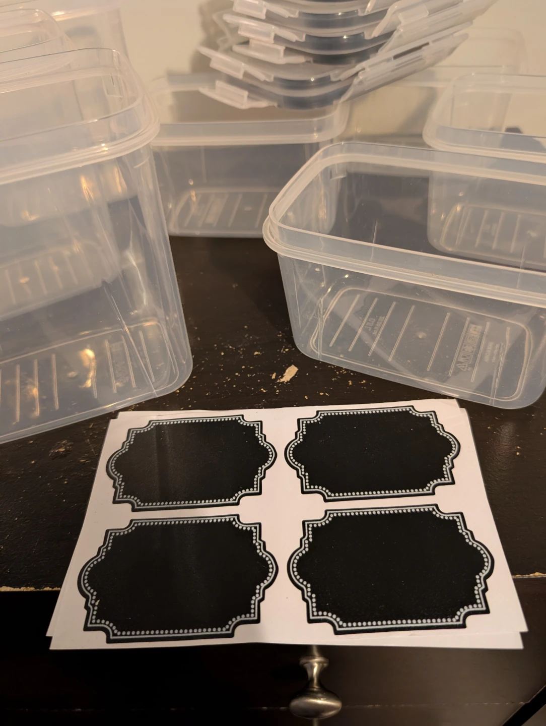 Set o f 7 Clear Food Storage Containers with Labels - photo 2
