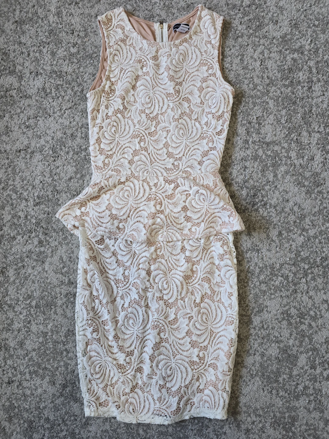 White Lace Peplum Dress