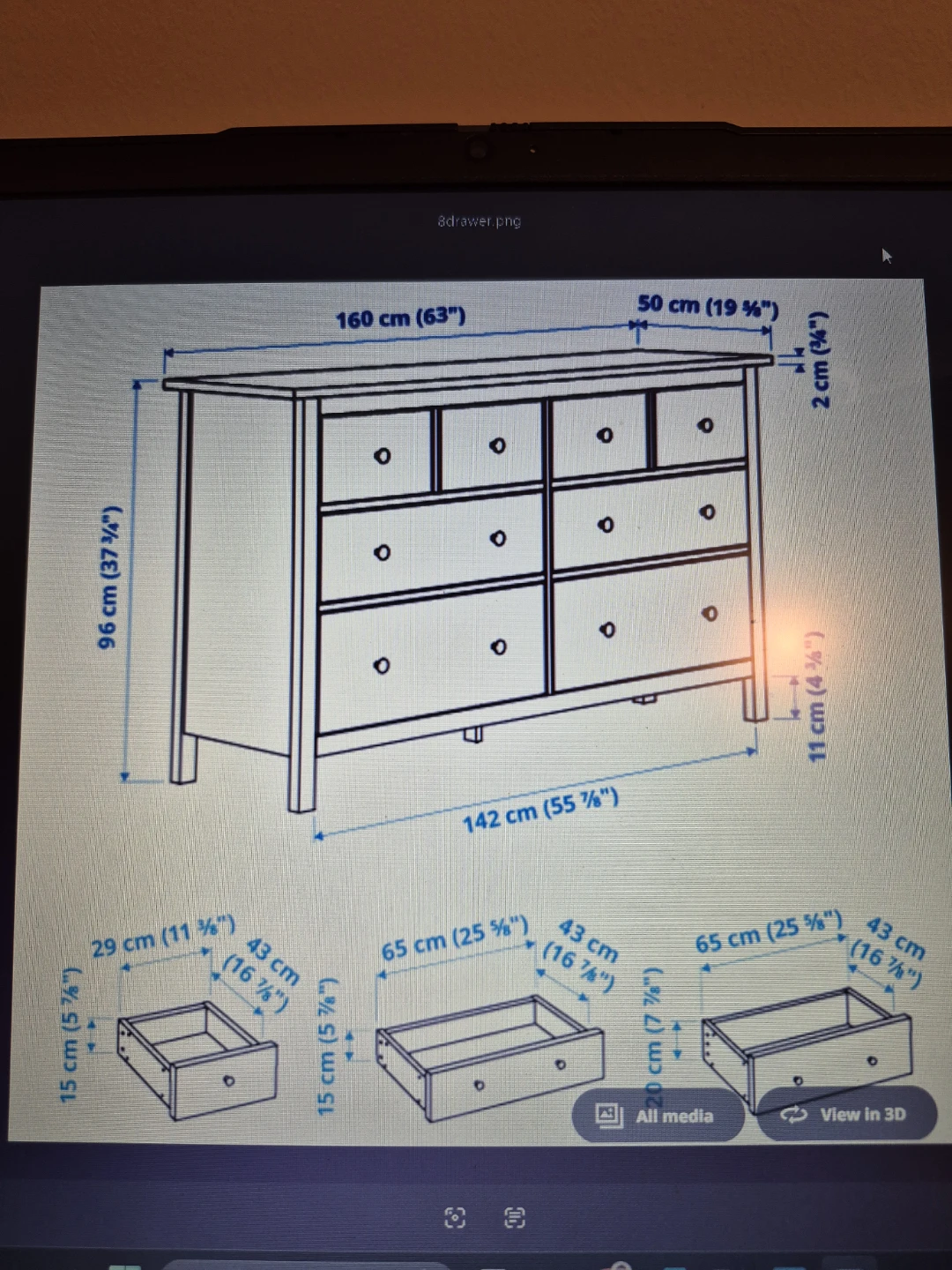 Ikea Hemnes 8 Drawer Dresser - photo 3