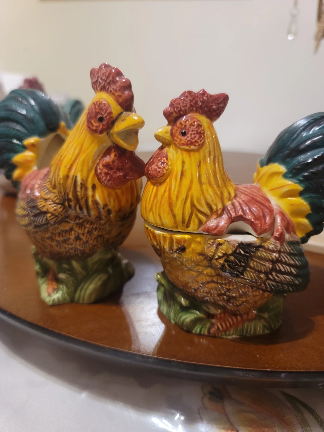 Rooster creamer and sugar bowl set - photo 3