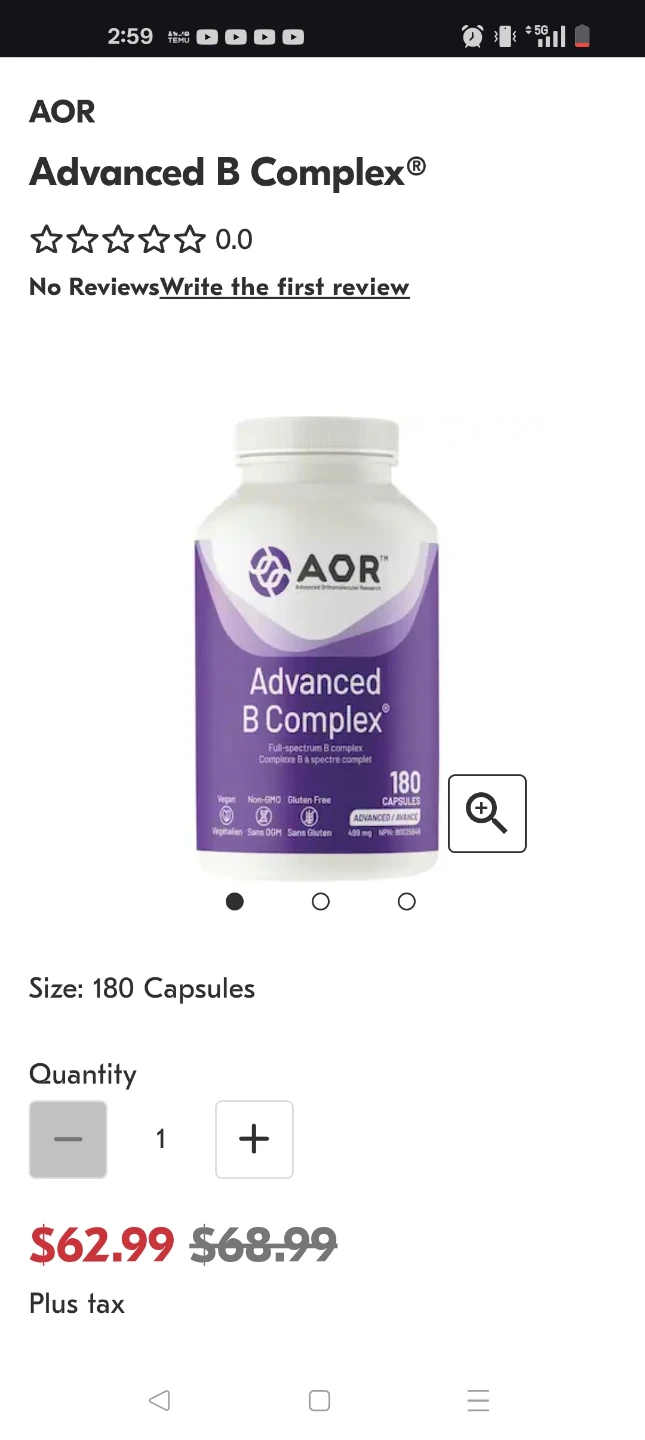 AOR Advanced B Complex Capsules