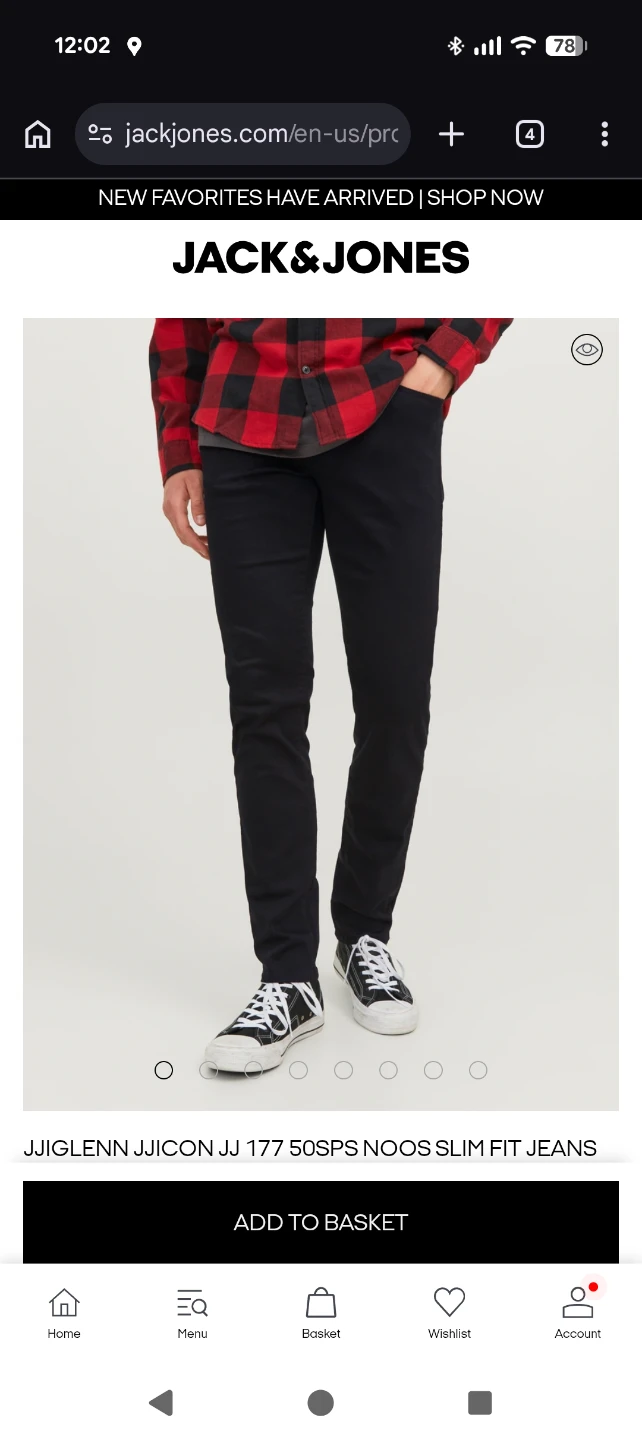 Jack & Jones Black Slim Fit Jeans - Size 32