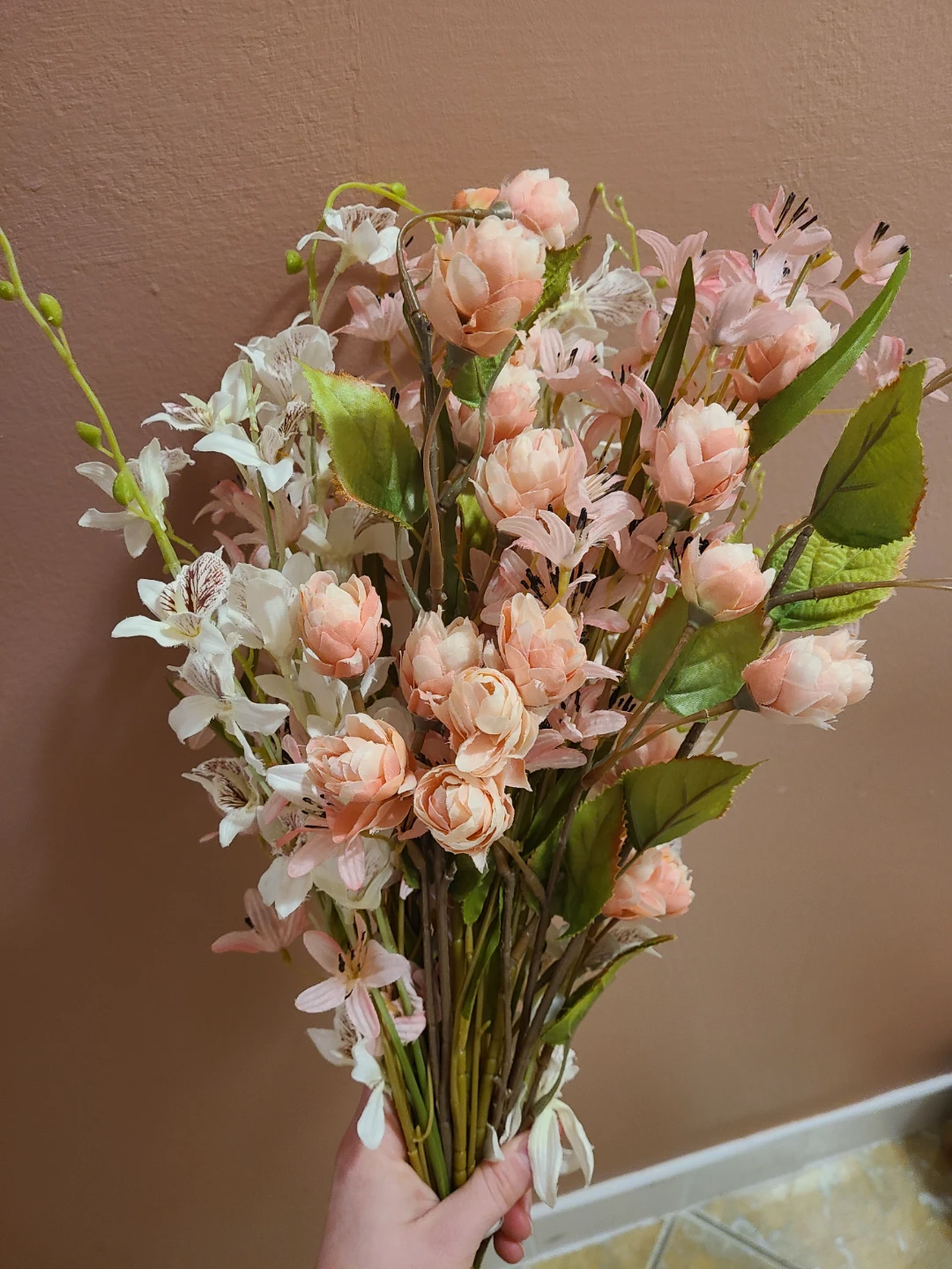 🥕Artificial Flower Bouquet - Pink & White - photo 5