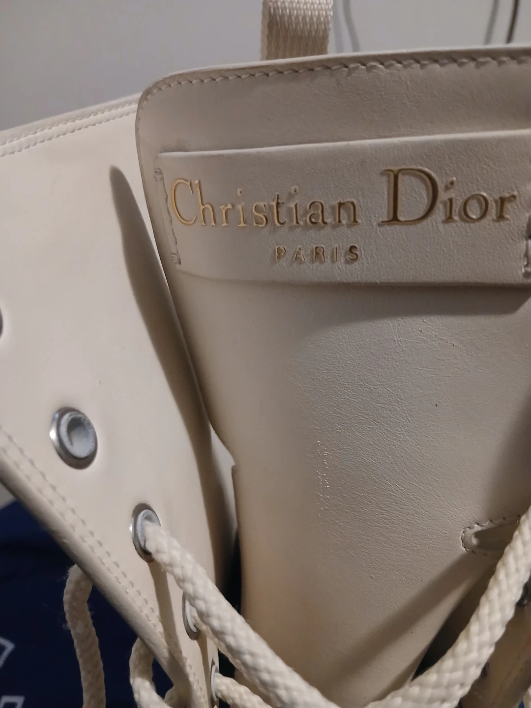 Christian Dior Paris White Lace-Up Combat Boots - photo 4