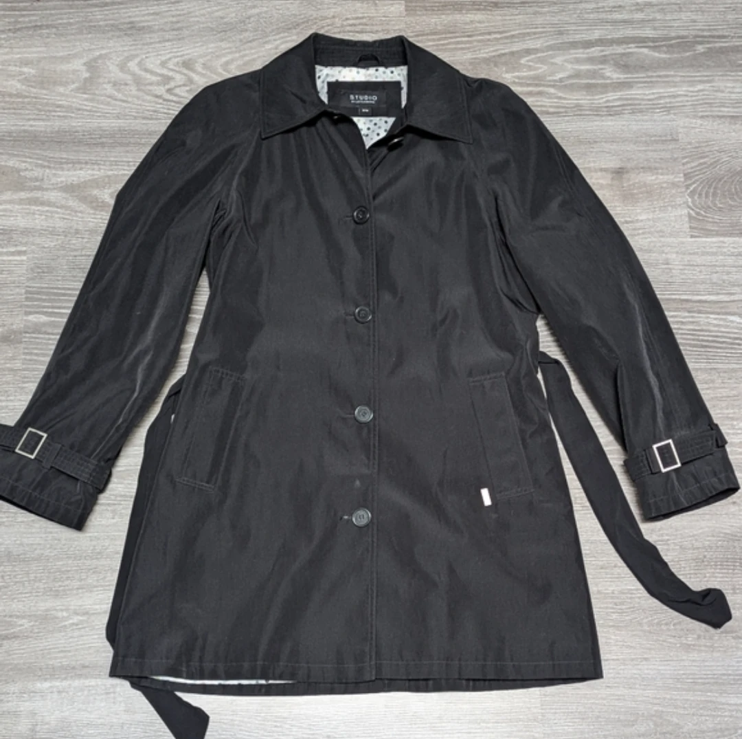 LIZ CLAIBORNE | studio black trench coat
