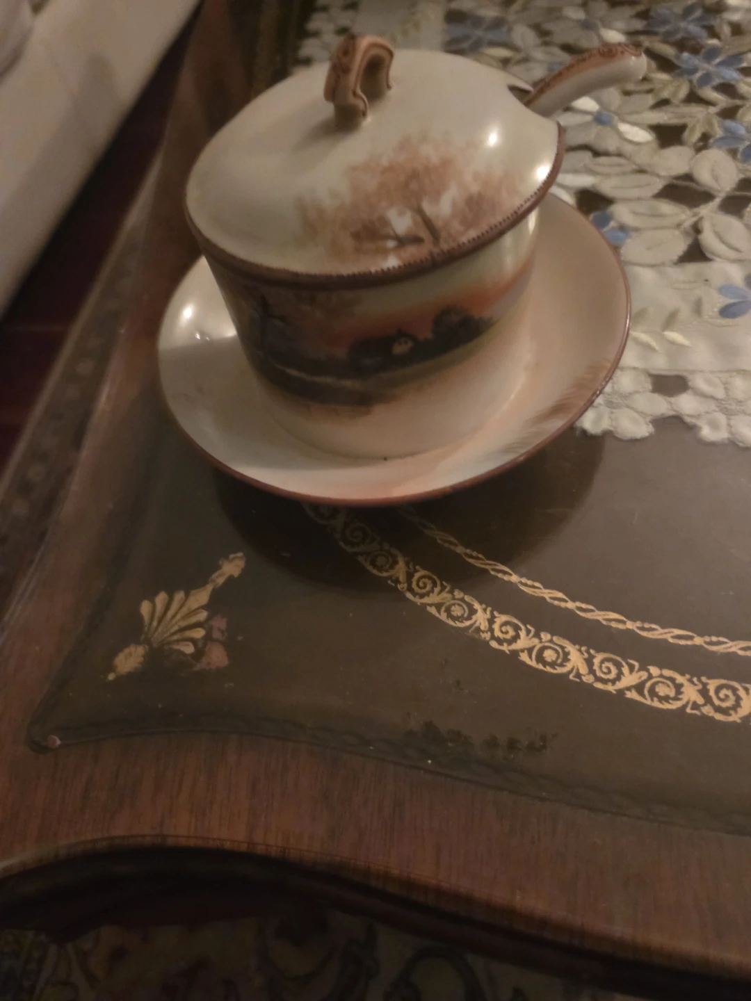 Vintage Ceramic Soup Tureen with Ladle - photo 2