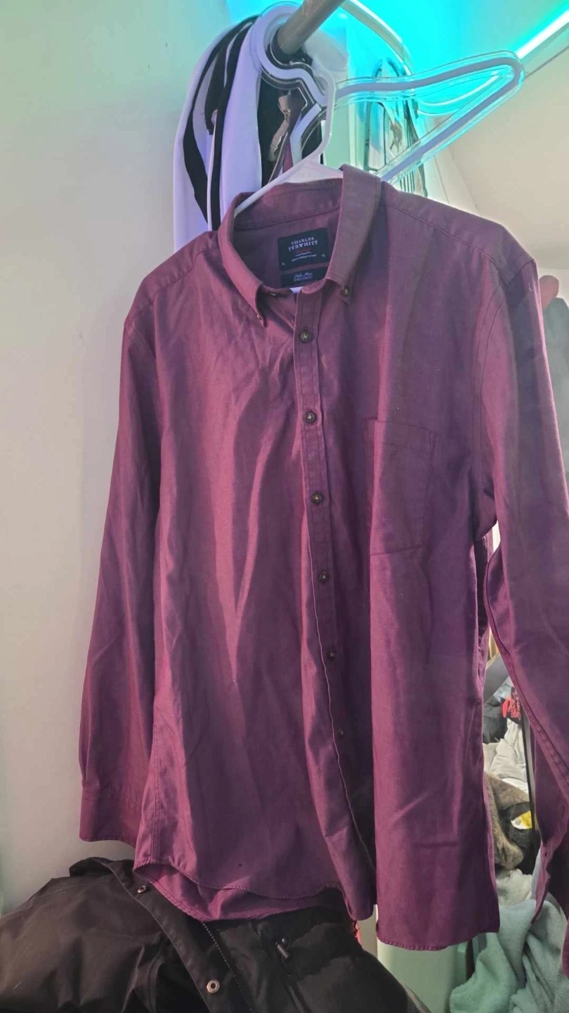 Charles Tyrwhitt Weekend Extra Slim Fit Burgundy Dress Shirt