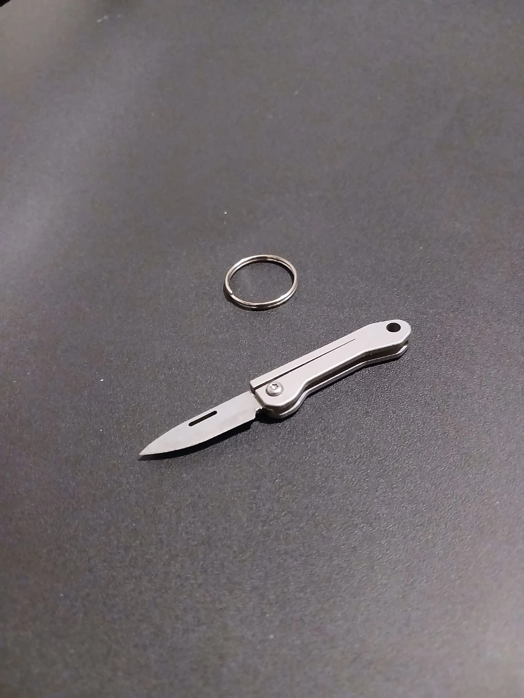 Mini Titanium Pocket Knife With Keychain Ring