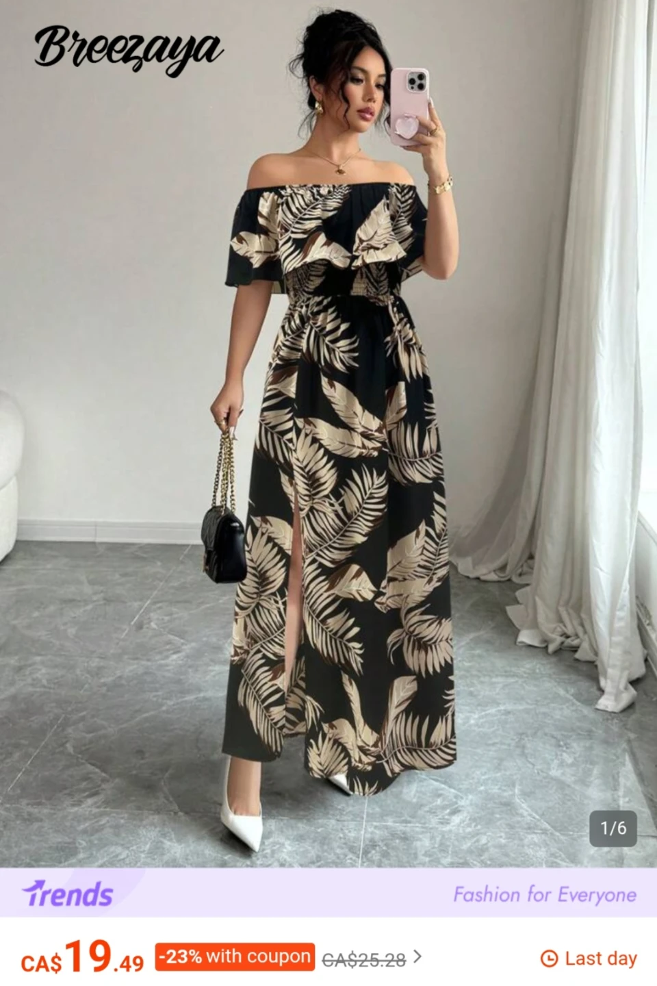 Breezaya Off-the-Shoulder Tropical Maxi Dress - photo 3