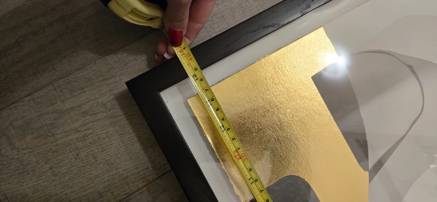 Framed Abstract Art Print of Woman with Gold Accents - photo 2