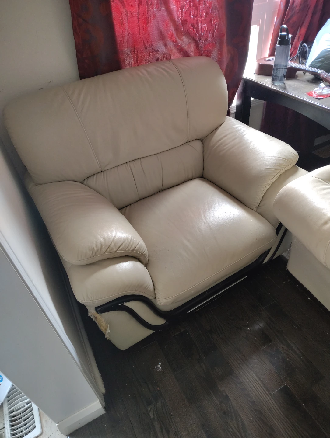 Cream Leather Armchair
