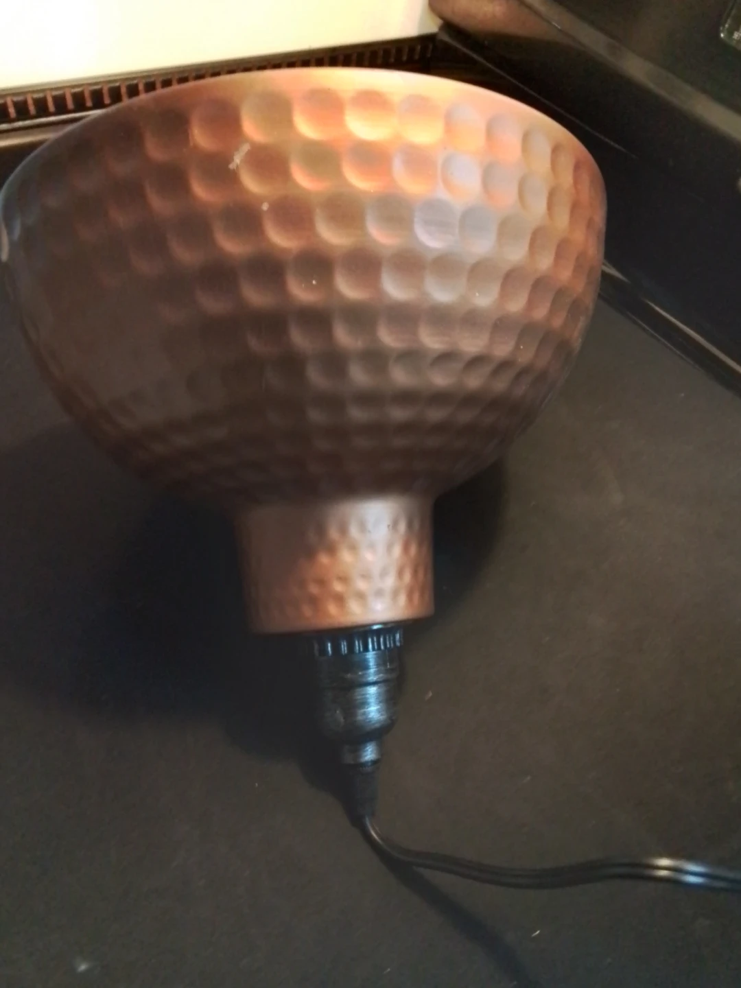 Hammered Copper Ceiling Lamp – Sculptural Statement Lighting - photo 3