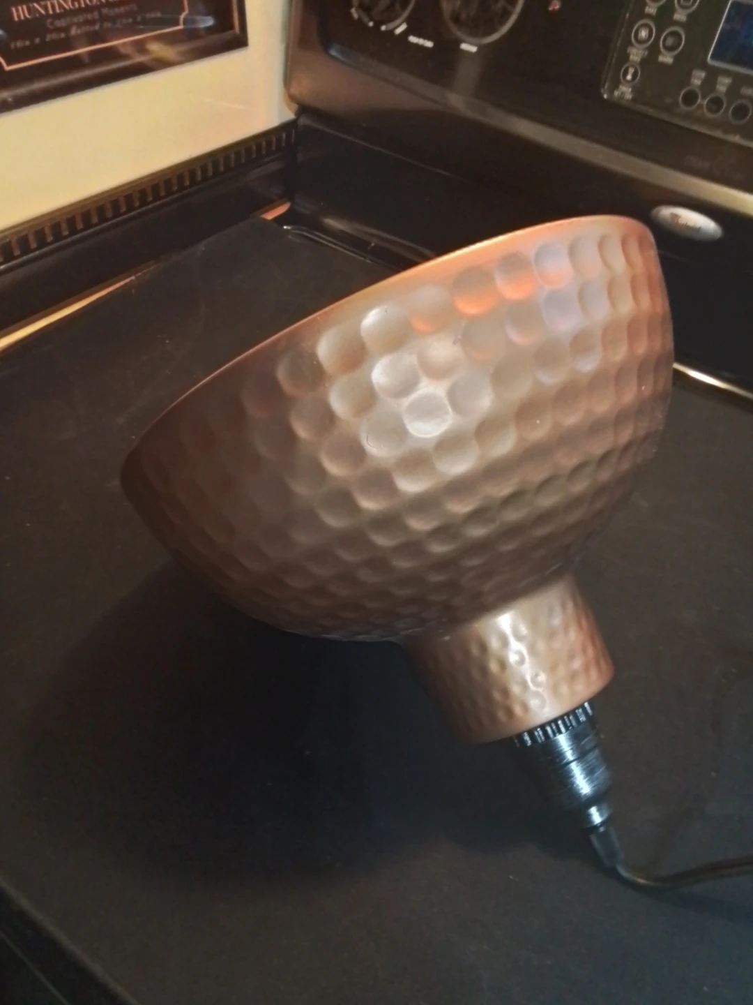 Hammered Copper Ceiling Lamp – Sculptural Statement Lighting - photo 4