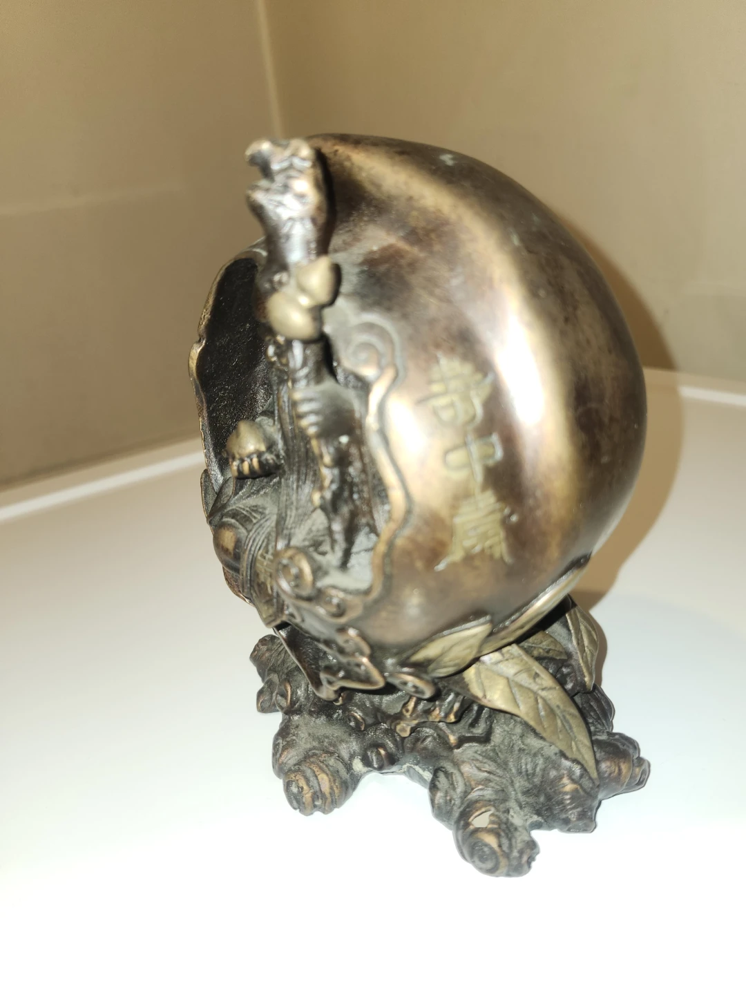 Chinese Bronze Vintage Shou Lao God Statue Figurine Sculpt - photo 5