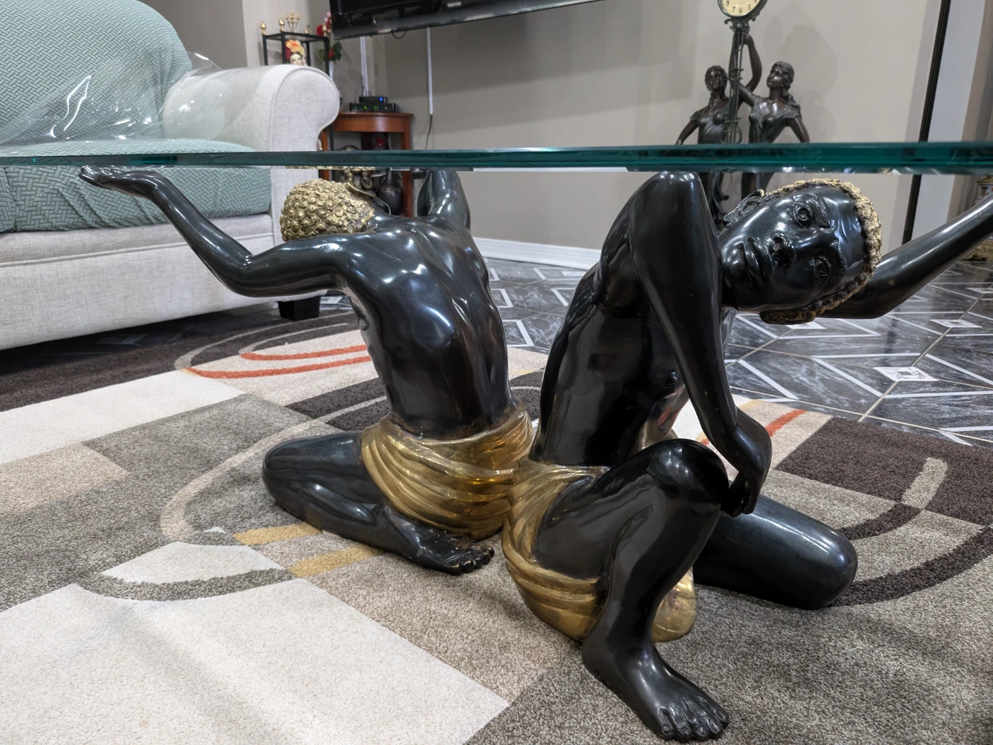 Glass Coffee Table with Sculptural Bases - photo 2
