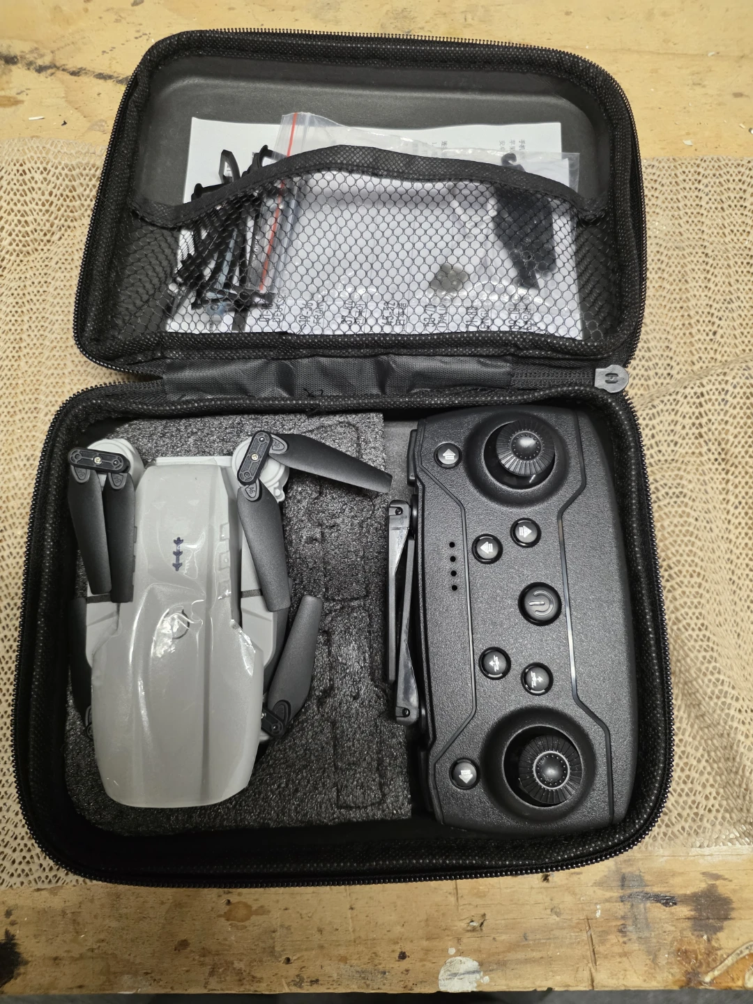 White Drone with Remote and Case