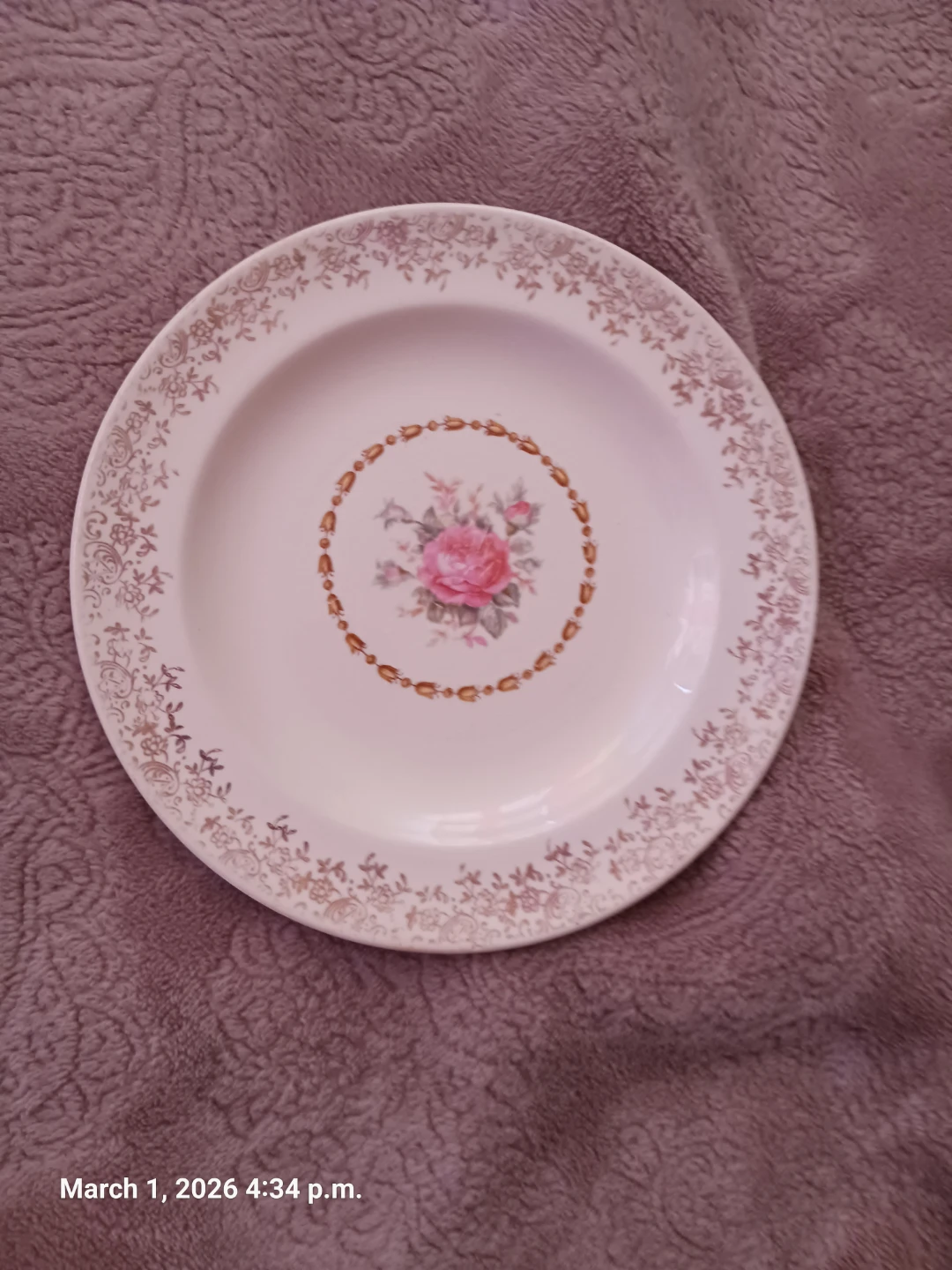 John Maddock & Sons "Fairy Rose" Vitrified Plate - photo 3