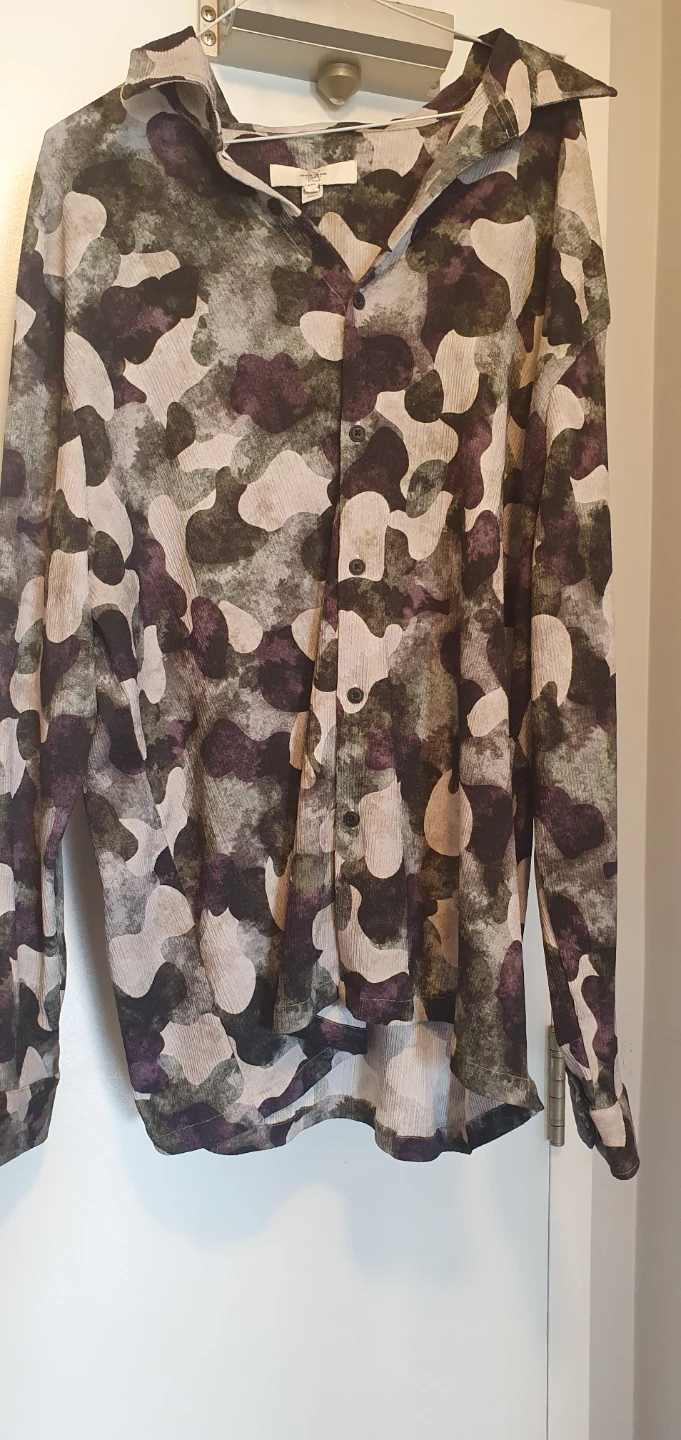 Camouflage Long Sleeve Button-Up Shirt